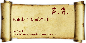 Pakó Noémi névjegykártya